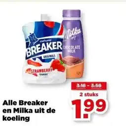PLUS Alle Breaker en Milka uit de koeling aanbieding