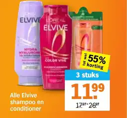 Albert Heijn Alle elvive shampoo en conditioner aanbieding