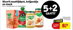 Kruidvat Olvarit maaltijdpot knijpzakje en snack aanbieding