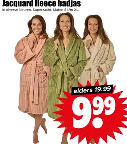 Dirk Jacquard fleece badjas aanbieding