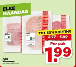 PLUS PLUS Vleeswaren aanbieding