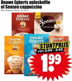 Dirk Douwe Egberts oploskoffie of Senseo cappuccino aanbieding