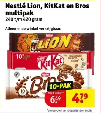 Kruidvat Nestlé lion kitkat en bros multipak aanbieding