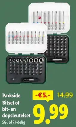 Lidl Parkside Bitset of bit en dopsleutelset aanbieding