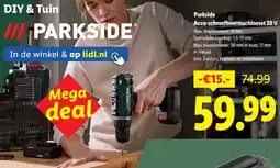 Lidl Parkside Accu-schroefboormachineset 20 V aanbieding