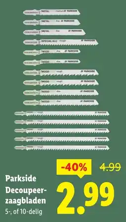 Lidl Parkside Decoupeerzaagbladen aanbieding
