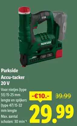 Lidl Parkside Accu-tacker 20 V aanbieding