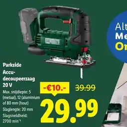 Lidl Parkside Accu-decoupeerzaag 20 V aanbieding