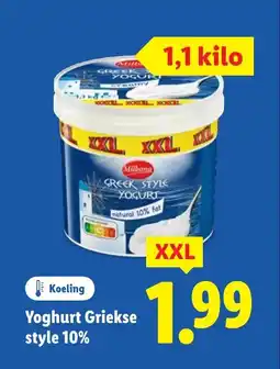 Lidl Yoghurt Griekse style 10% aanbieding