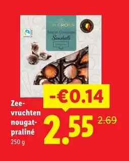 Lidl Zee vruchten nougat praliné aanbieding