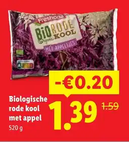 Lidl Biologische rode kool met appel aanbieding