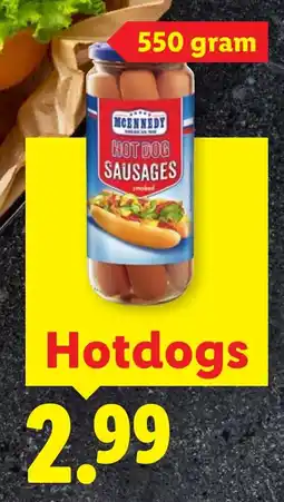 Lidl Mcennedy Hot Dog Sausages aanbieding