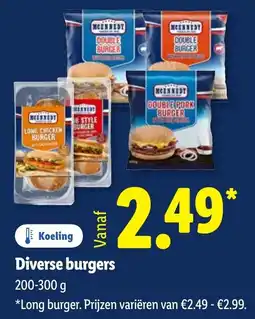 Lidl Diverse Burgers aanbieding