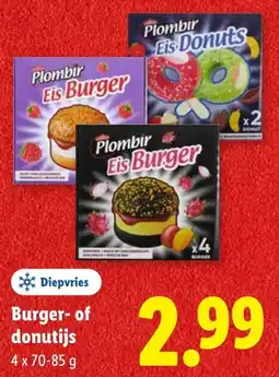 Lidl Burger of Donutijs aanbieding