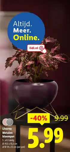 Lidl Livarno Metalen Bloempot aanbieding