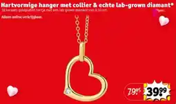 Kruidvat Hartvormige hanger met collier & echte lab-grown diamant aanbieding