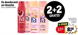 Kruidvat Fa deodorant en douche aanbieding