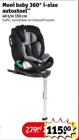 Kruidvat Moni baby 360° i-size autostoel aanbieding