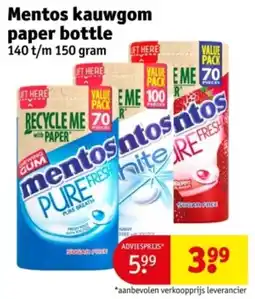 Kruidvat Mentos kauwgom paper bottle aanbieding