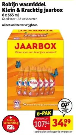 Kruidvat Robijn Wasmiddel Klein & Krachtig jaarbox aanbieding