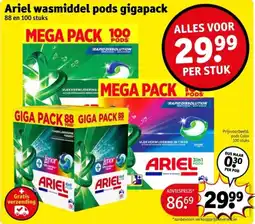 Kruidvat Ariel wasmiddel pods gigapack aanbieding