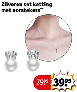 Kruidvat Zilveren set ketting met oorstekers aanbieding