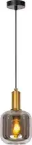 Praxis Lucide hanglamp Joanet messing rookglas ⌀16cm E27 aanbieding