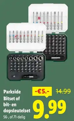 Lidl Parkside Bitset of bit en Dopsleutelset aanbieding