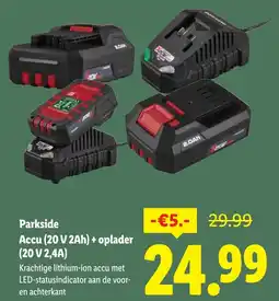 Lidl Parkside Accu + Oplader aanbieding