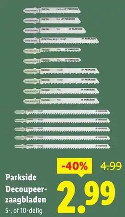 Lidl Parkside Decoupeerzaagbladen aanbieding