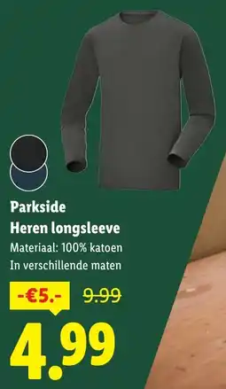 Lidl Parkside Heren longsleeve aanbieding