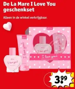 Kruidvat De La Mare I Love You geschenkset aanbieding