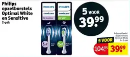 Kruidvat Philips opzetborstels Optimal White en Sensitive aanbieding