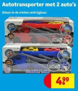 Kruidvat Autotransporter met 2 auto's aanbieding