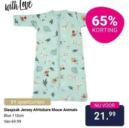 Van Asten BabySuperstore Slaapzak Jersey Afritsbare Mouw Animals aanbieding