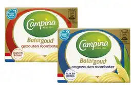 Budget Food Campina Botergoud Grasboter Ongezouten of Gezouten aanbieding
