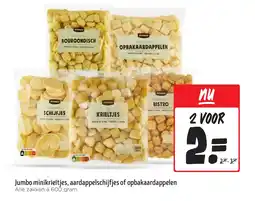 Jumbo Jumbo minikrieltjes, aardappelschijfjes of opbakaardappelen aanbieding