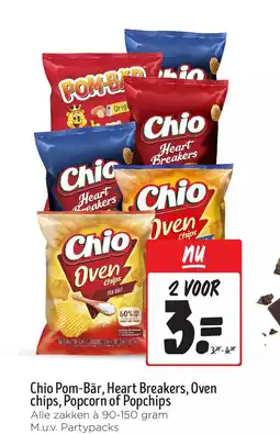 Jumbo Chio Pom-Bär, Heart Breakers, Oven chips, Popcorn of Popchips aanbieding
