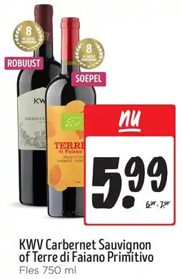 Jumbo KWV Carbernet Sauvignon of Terre di Faiano Primitivo aanbieding