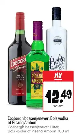 Jumbo Coebergh bessenjenever, Bols vodka of Pisang Ambon aanbieding