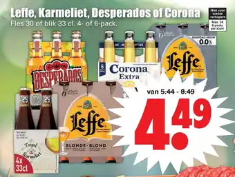 Dirk Leffe, Karmeliet, Desperados of Corona aanbieding