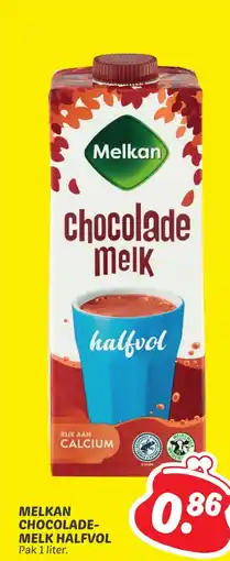 Dekamarkt Melkan chocolade melk halfvol aanbieding