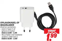 Dekamarkt Oplaadkabel of muurlader aanbieding