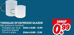 Dekamarkt Theeglas of espresso glazen aanbieding