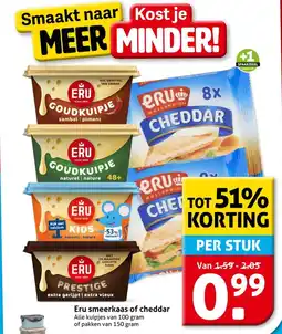 Hoogvliet Eru smeerkaas of cheddar aanbieding