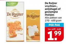 Hoogvliet De Ruijter vruchten, anijshagel of gestampte muisjes aanbieding