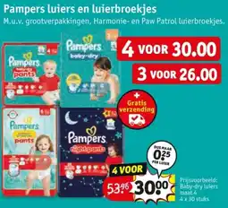 Kruidvat Pampers luiers en luierbroekjes aanbieding
