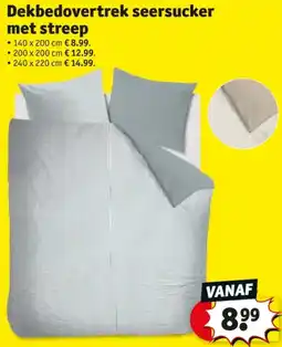 Kruidvat Dekbedovertrek seersucker met streep aanbieding