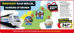 Kruidvat Treinticket naar berlijn, hamburg of bremen aanbieding