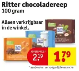 Kruidvat Ritter chocoladereep aanbieding